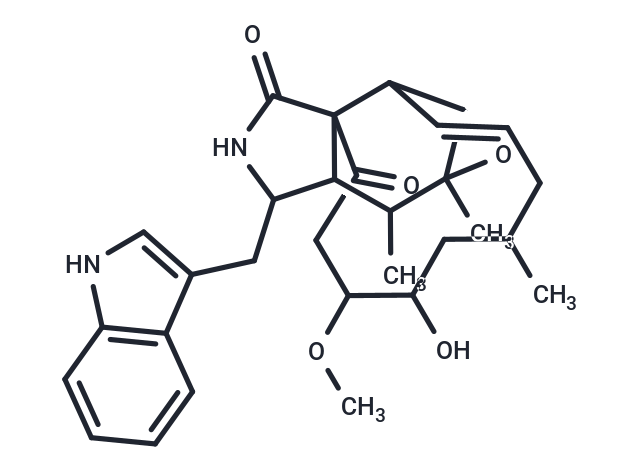 (9E)-5-hydroxy-17-[(1H-indol-3-yl)methyl]-4-methoxy-7,14,15-trimethyl-13-oxa-18-azatetracyclo[9.8.0.0^{1,16}.0^{12,14}]nonadec-9-ene-2,19-dione