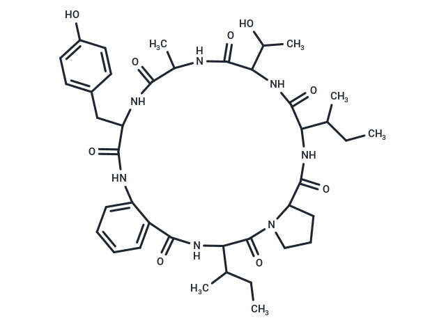 4,13-bis(butan-2-yl)-16-(1-hydroxyethyl)-22-[(4-hydroxyphenyl)methyl]-19-methyl-3,6,12,15,18,21,24-heptaazatricyclo[23.4.0.0^{6,10}]nonacosa-1(29),25,27-triene-2,5,11,14,17,20,23-heptone