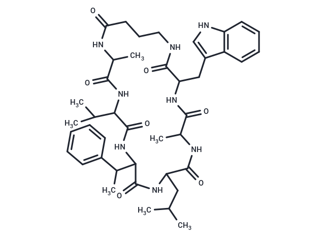 3-[(1H-indol-3-yl)methyl]-6,18-dimethyl-9-(2-methylpropyl)-12-(1-phenylethyl)-15-(propan-2-yl)-1,4,7,10,13,16,19-heptaazacyclotricosane-2,5,8,11,14,17,20-heptone
