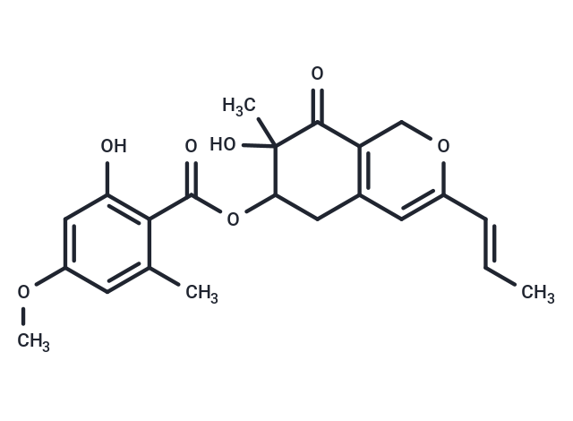 7-hydroxy-7-methyl-8-oxo-3-[(1E)-prop-1-en-1-yl]-5,6,7,8-tetrahydro-1H-isochromen-6-yl 2-hydroxy-4-methoxy-6-methylbenzoate
