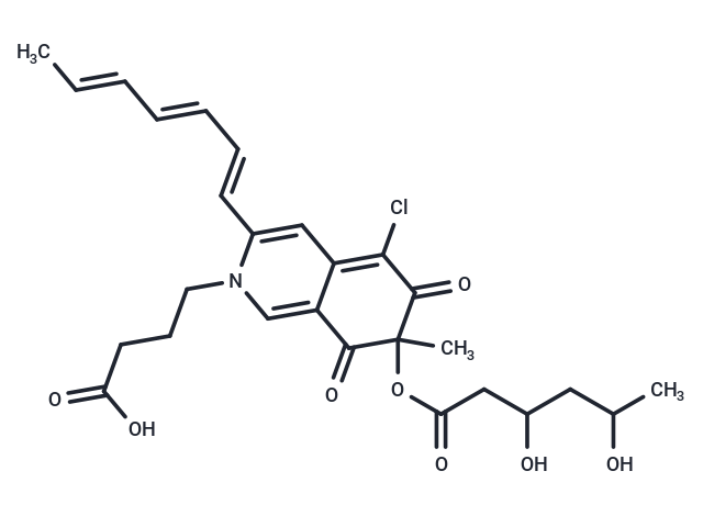 4-{5-chloro-7-[(3,5-dihydroxyhexanoyl)oxy]-3-[(1E,3E,5E)-hepta-1,3,5-trien-1-yl]-7-methyl-6,8-dioxo-2,6,7,8-tetrahydroisoquinolin-2-yl}butanoic acid