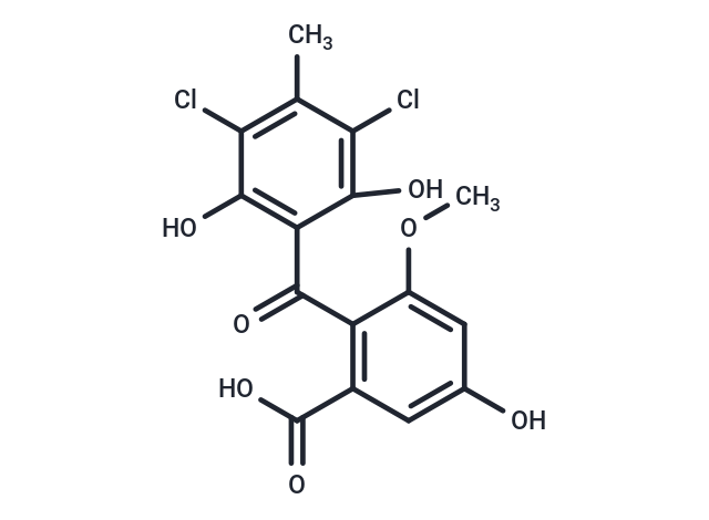 2-(3,5-dichloro-2,6-dihydroxy-4-methylbenzoyl)-5-hydroxy-3-methoxybenzoic acid