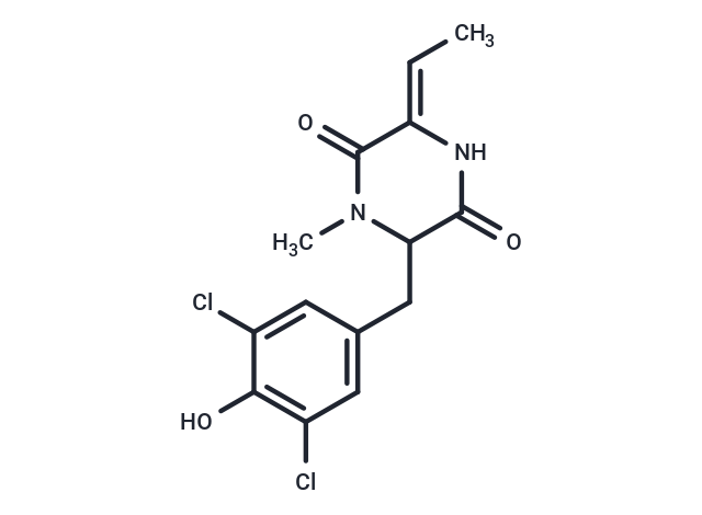(3Z)-6-[(3,5-dichloro-4-hydroxyphenyl)methyl]-3-ethylidene-1-methylpiperazine-2,5-dione
