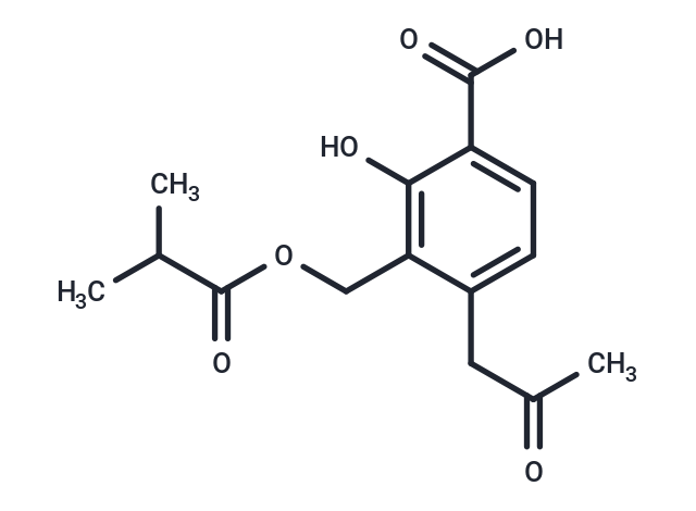 2-hydroxy-3-{[(2-methylpropanoyl)oxy]methyl}-4-(2-oxopropyl)benzoic acid