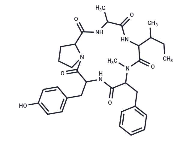 9-benzyl-6-(butan-2-yl)-12-[(4-hydroxyphenyl)methyl]-3,8-dimethyl-hexadecahydro-1H-pyrrolo[1,2-a]1,4,7,10,13-pentaazacyclopentadecane-1,4,7,10,13-pentone