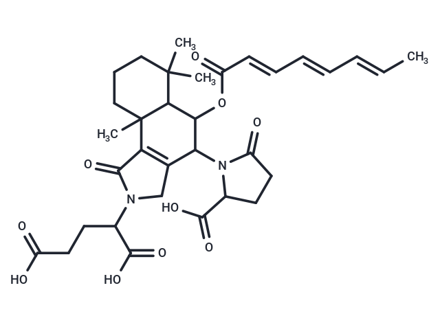 2-[4-(2-carboxy-5-oxopyrrolidin-1-yl)-6,6,9a-trimethyl-5-[(2E,4E,6E)-octa-2,4,6-trienoyloxy]-1-oxo-1H,2H,3H,4H,5H,5aH,6H,7H,8H,9H,9aH-cyclohexa[e]isoindol-2-yl]pentanedioic acid