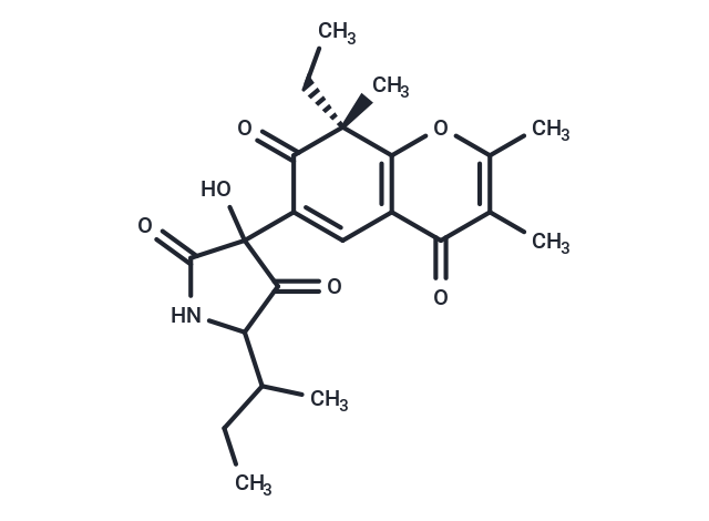 5-(butan-2-yl)-3-[(8R)-8-ethyl-2,3,8-trimethyl-4,7-dioxo-7,8-dihydro-4H-chromen-6-yl]-3-hydroxypyrrolidine-2,4-dione