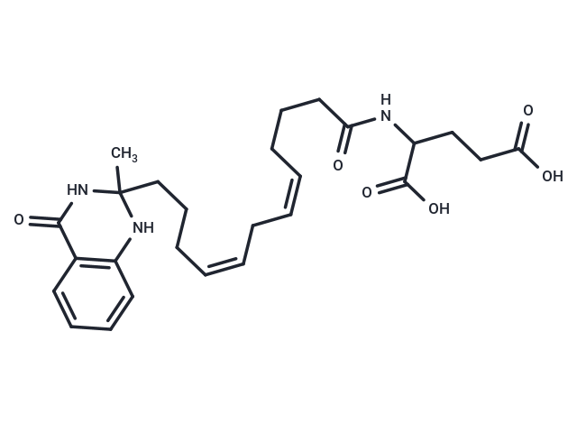 2-[(5Z,8Z)-12-(2-methyl-4-oxo-1,2,3,4-tetrahydroquinazolin-2-yl)dodeca-5,8-dienamido]pentanedioic acid