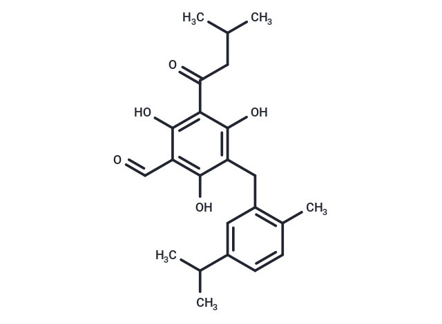 2,4,6-trihydroxy-3-{[2-methyl-5-(propan-2-yl)phenyl]methyl}-5-(3-methylbutanoyl)benzaldehyde
