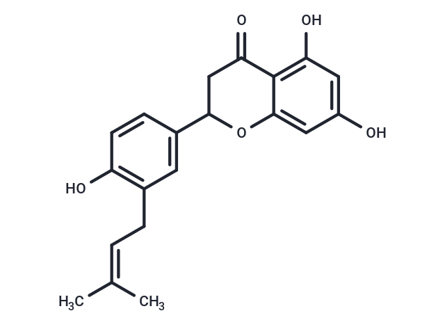 5,7-dihydroxy-2-[4-hydroxy-3-(3-methylbut-2-en-1-yl)phenyl]-3,4-dihydro-2H-1-benzopyran-4-one