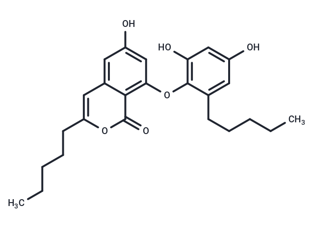 8-(2,4-dihydroxy-6-pentylphenoxy)-6-hydroxy-3-pentyl-1H-isochromen-1-one