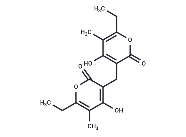 6-ethyl-3-[(6-ethyl-4-hydroxy-methyl-2-oxo-2H-pyran-3-yl)methyl]-4-hydroxy-5-methyl-2H-pyran-2-one