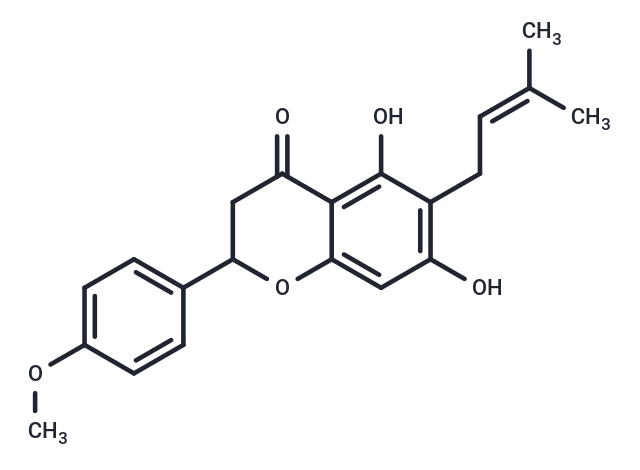 5,7-dihydroxy-2-(4-methoxyphenyl)-6-(3-methylbut-2-en-1-yl)-3,4-dihydro-2H-1-benzopyran-4-one