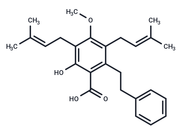 2-hydroxy-4-methoxy-3,5-bis(3-methylbut-2-en-1-yl)-6-(2-phenylethyl)benzoic acid