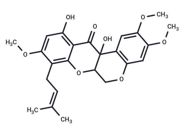 11,12a-dihydroxy-2,3,9-trimethoxy-8-(3-methylbut-2-en-1-yl)-tetrahydro-5,7-dioxatetraphen-12-one