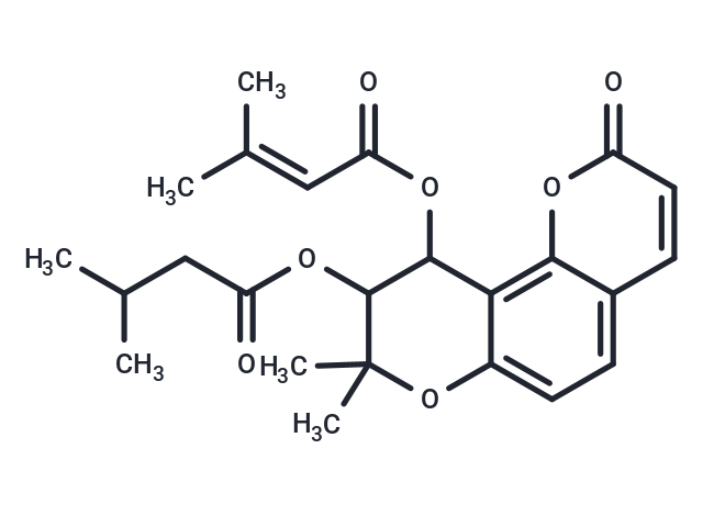 8,8-dimethyl-9-[(3-methylbutanoyl)oxy]-2-oxo-pyrano[2,3-h]chromen-10-yl 3-methylbut-2-enoate
