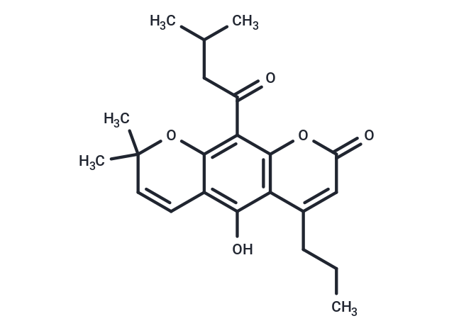 5-hydroxy-8,8-dimethyl-10-(3-methylbutanoyl)-4-propyl-2H,8H-pyrano[3,2-g]chromen-2-one