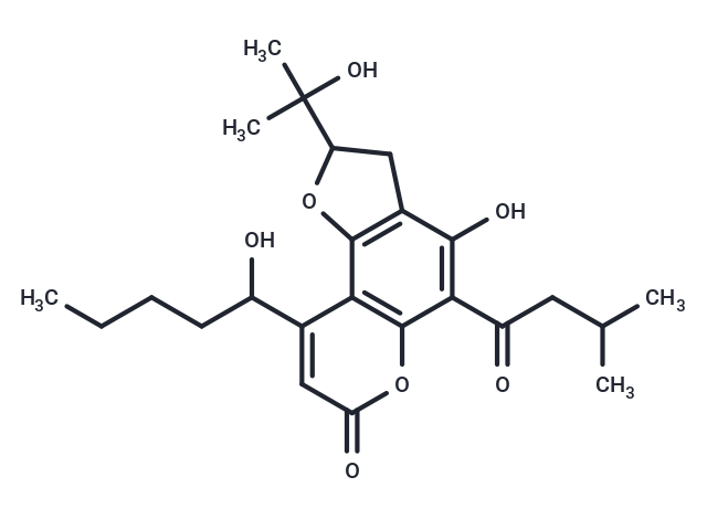 4-hydroxy-9-(1-hydroxypentyl)-2-(2-hydroxypropan-2-yl)-5-(methylbutanoyl)-furo[2,3-f]chromen-7-one