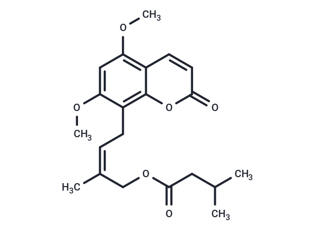 (2Z)-4-(5,7-dimethoxy-2-oxo-2H-chromen-8-yl)-2-methylbut-2-en-1-yl 3-methylbutanoate