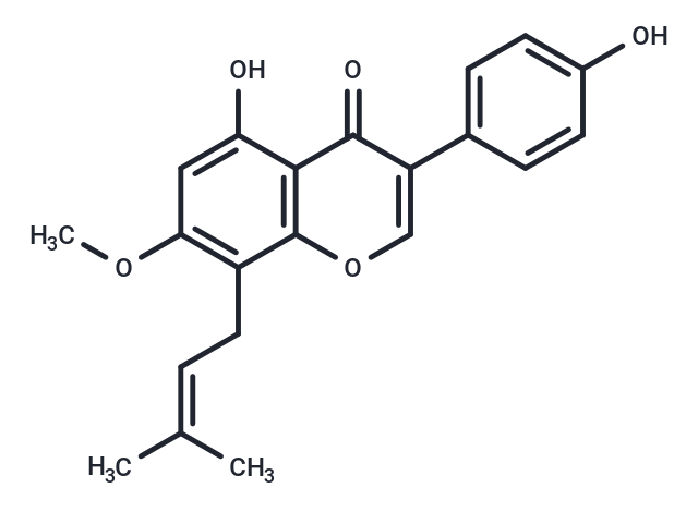 5-hydroxy-3-(4-hydroxyphenyl)-7-methoxy-8-(3-methylbut-2-en-1-yl)-4H-chromen-4-one