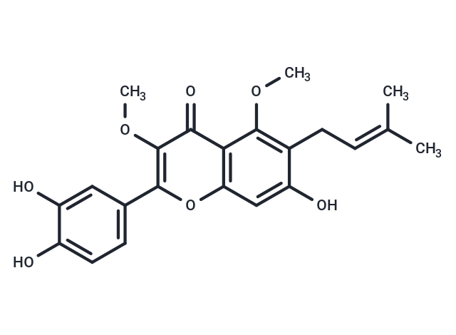 2-(3,4-dihydroxyphenyl)-7-hydroxy-3,5-dimethoxy-6-(3-methylbut-2-en-1-yl)-4H-chromen-4-one