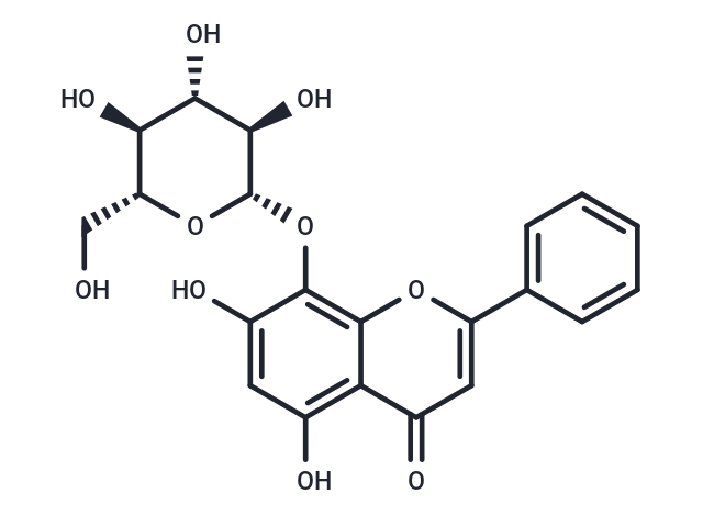 5,7-dihydroxy-2-phenyl-8-{[3,4,5-trihydroxy-6-(hydroxymethyl)oxan-2-yl]oxy}-4H-chromen-4-one